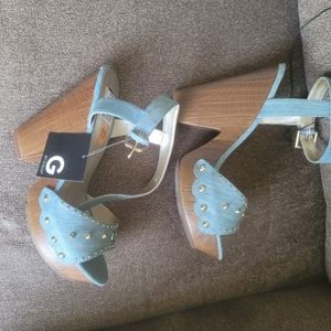 Jean sandal chunky heels